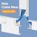 YesBes 116in Cord Hider Kit, Cord Covers for Wires on Wall, Paintable Cable Raceway, Cord Hider for Wall Mount tv, tv Cable Hider Wall kit, Wire Covers for Cords, W0.96in X H0.57in, White