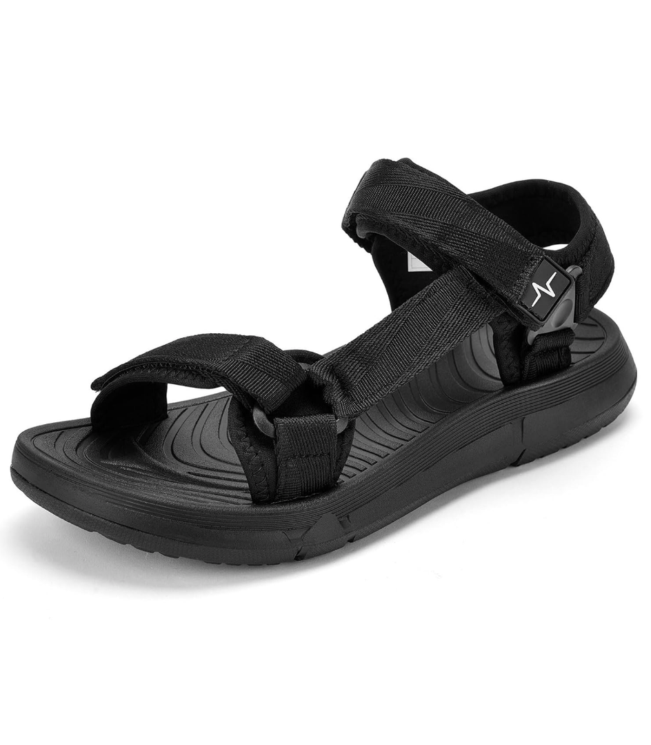 Men's Hiking Sandals with Arch Support - Cushion Sport Athletic Walking Sandals Outdoor Summer Comfortable Casual Waterproof Beach Water Sandal for Wide Feet, Size: 9