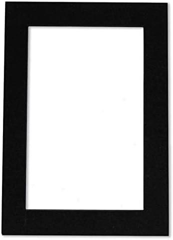 12x16 Mat Bevel Cut for 11x14 Photos - Acid Free Black with Black Core Precut Matboard - For Pictures, Photos, Framing - 4-ply Thickness