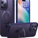 TORRAS Ultra Magnetic for iPhone 14 Pro Case with Sturdy Stand, [Exceed 3X Mil-Grade Shockproof & Compatible with MagSafe] Sleek Unbreakable Kickstand Case Ostand Series, Matte Purple