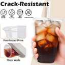 Lamosi 100 Pack 16 oz Clear Plastic Cups with Lids and Straws, Disposable Plastic Coffee Cups with Lids for Iced Coffee, Cold Beverages, Smoothies and To-Go Drinks