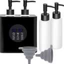 Massage Oil Warmer, Professional Lotion Warmer, Cream Warmer, Oil Bottle Warmer, Automatic Thermostat, For Salon, Barber Shop, Home, With Four Oil Bottle Dispensers, 002-Black