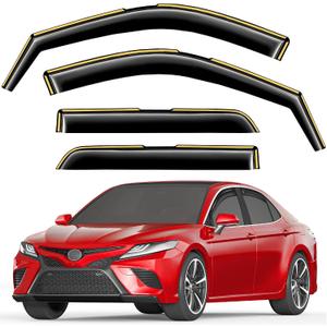 in-Channel Window Rain Guards Fit for Toyota Camry 2018 2019 2020 2021 2022 2023 2024 Extra Durable Window Visors Window Deflectors Vent Visors Vent Shades Car Accessories-4 pcs 2-Q14