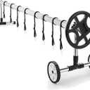 Aluminum Solar Swimming Inground Pool Cover Reel Set (14FT, Blue)