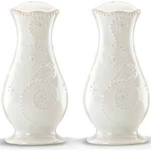 Lenox French Perle White Tall Salt and Pepper Set -