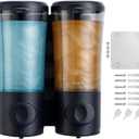 Refillable Shampoo and Conditioner Dispenser for Shower Space Saving Soap Container Wall Mount Home Bathroom Organizer, 2 pack