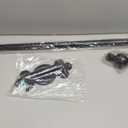 Swing Arm Curtain Rod, Black, 35.4'' Long, 1.1'' Diameter Pole, Rotate about 180 degrees, Detachable Ball Finial, 1 Piece