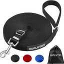 Long Leash for Dog Training - 50ft Adjustable Obedience Recall Dog Training Leash for Large Medium Small Dogs with Storage Pouch Black