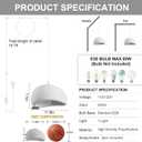 11.8in Plug in Chandelier, Wabi Sabi Pendant Light, 19.7ft Cord