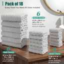 18 Pcs Soft Microfiber Baths Towel Set Include 6 Bath Towel,6 Hand Towels,6 Washcloth Bath Towels and Washcloth Set Coral Fleece Bathroom Sets with Hanging Loop for Family(Gray)
