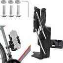 Adaptive Cycling Water Bottle Holder, 360 Rotatable Auto-Clamping Cup Cage, Tool-Free Universal Mount for 2-3" Bottles, Honeycomb Mesh for Mountain/Road Bikes & Motorcycles (Black)