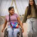 JanSport Central Adaptive Accessory Bag Wheelchair & Walker Compatible, Versatile Carry Options, Tuck-Away Adjustable Loops, SaniStash Pocket for Easy Access, Red/Multi Hippie Days