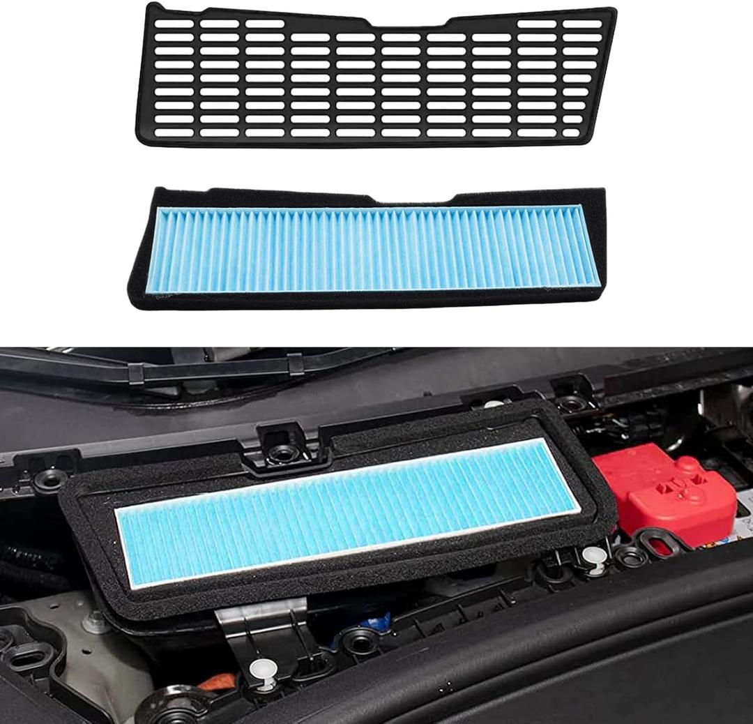 2 Pack Air Filter HEPA Replacement Accessories Compatible with Tesla Model 3 2025 2024 2023 2022 2021 Cabin Filter Kit Intake Protector Cover Adapter Exterior HEPA Intake Filter Protection Interior