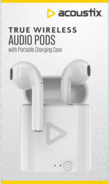 Acoustix True Wireless Audiobuds w/Charging Case - White