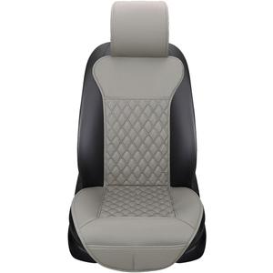 Front Car Seat Covers, Waterproof Leather Car Seat Covers Protectors, Luxury Anti-Slip Driver Seat Cover with Backrest, Universal for Most Cars SUV Pick-up Truck (Grey)