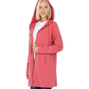 MixMatchy Women's Casual Oversized Fit Long Sleeve Zip Up Hoodie Tunic Fall Sweatshirt Jacket 1XL