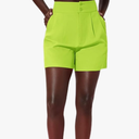 CRTGW Shorts for Women Neon Orange High Waist Shorts (Color : Lime Green, Size : X-Small)