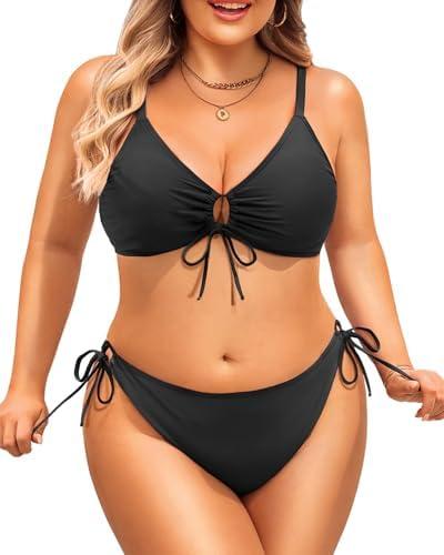 Daci Women's Plus Size Triangle Bikini Set, Sexy Tie Front Two-Piece Swimsuit, Size 16 W