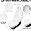Car Seat Cover Front 2Pcs Full Set Nappa Leather, Compatible with Tesla Model Y/3 Car Seat Bottom Protector, Waterproof for 2020 2021 2022 2023 2024 Model Y/3 Accessories