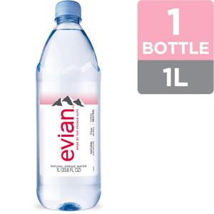 Evian Natural Spring Water, 1 L bottle (33.8 Fl Oz (Pack of 5))