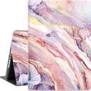 Vimorco Case for ipad 10.2 inch 2021/2020/2019, ipad 9th/8th/7th Generation Case for Girl/Women, Adjustable Stand Folio Cute Smart Rubber Cover for ipad 10.2,Abstract Pink Marble