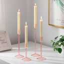 Glasseam Glass Candlestick Holders Pink: Set of 4 Tall Taper Candle Holders for Candlesticks Decorative Tapered Candles for Table Centerpiece Wedding Christmas Home Decor