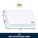 Delta Children Serta SleepTrue Mini Crib Mattress, Premium Sustainably Sourced Fiber Core, Hypoallergenic & Waterproof Cover, Greenguard Gold Certified - Made in USA, White,  38x24x4 Inch