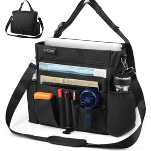 LUCMO Car Seat Organizer with Tablet and Laptop Compartment, Multiple Pockets Truck Front Seat and Backseat Organizer, Portable Large Capacity Office Bag with Adjustable Strap and Hardened Buckles