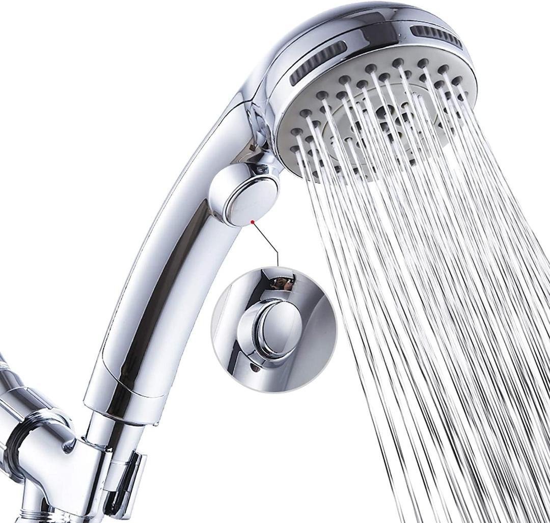 DOILIESE High Pressure Shower Head with Handheld Spray 6 Settings Hand Held Shower Head with On Off Switch and Spa Spray Mode 60 In Hose, Chrome