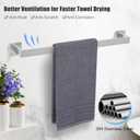 TURS 5-Piece Bathroom Hardware Set Brushed Nickel Towel Bar Set Bath Towel Holder Sets Hand Towel Holder 2 Towel Hooks, SUS 304 Stainless Steel, Q7BR-P5