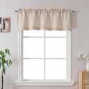 Gwine Linen Valance Curtain, Light Filtering Faux Linen Textured Valance Kitchen Curtain for Window, Rod Pocket Small Short Curtains for Laundry Basement, 60Wx18L Inch, 1 Piece