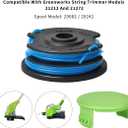 Weed Eater Dual Line String Trimmer Replacement Spool for Greenworks .29082/29242 065-Inch Dual LineCompatible with Greenworks Models 21212 and 21272 8 Spools, 1 Cap