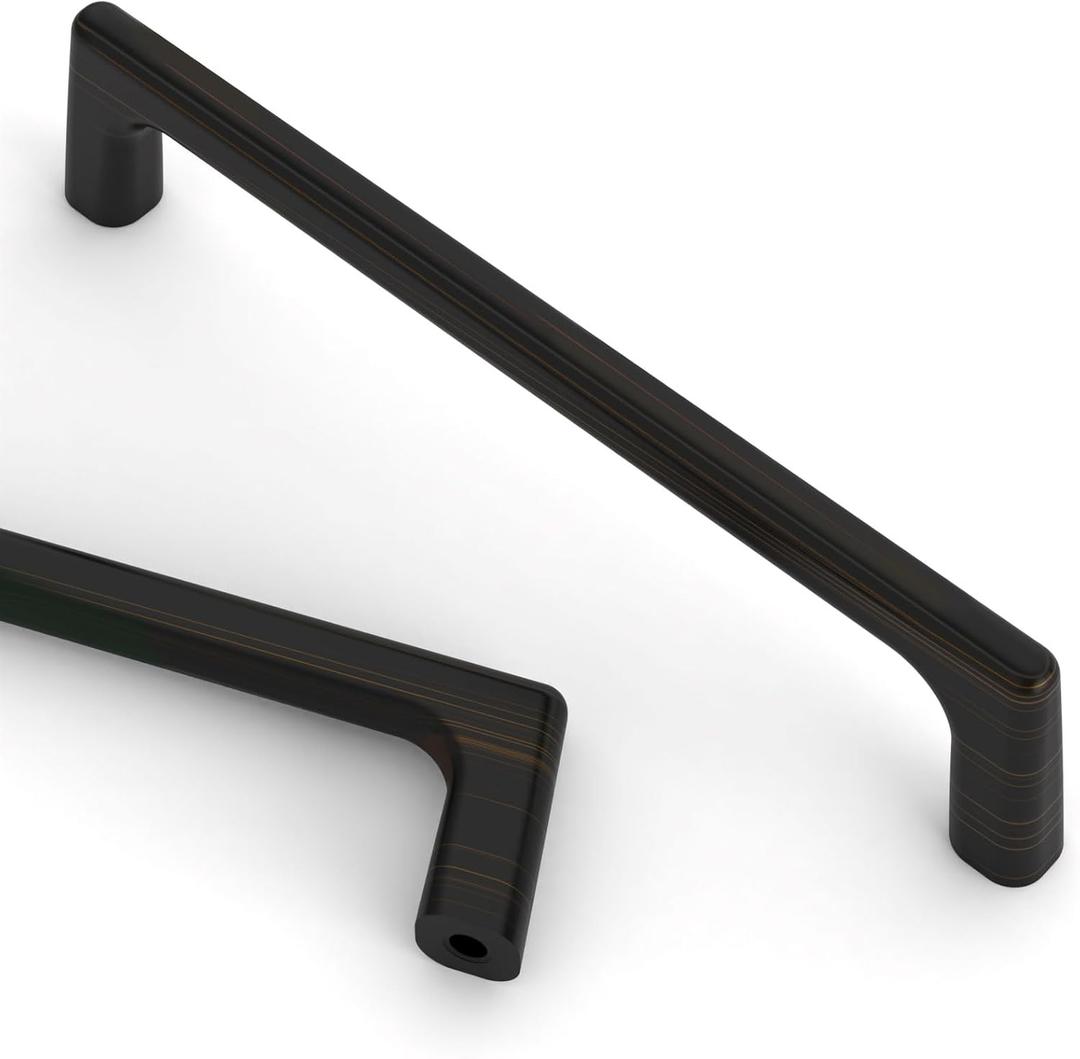 Asidrama 10 Pack 5 Inch(128mm) Oil Rubbed Bronze Cabinet Pulls Cabinet Handles Cupboard Handles Kitchen Cabinet Hardware for Cupboard Drawer Pulls (5" Hole Center)