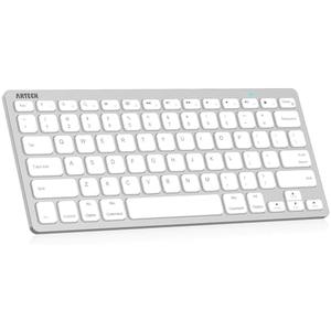 Arteck Ultra-Slim Bluetooth Keyboard Compatible with iPad 10.2-inch/iPad Air/iPad 9.7-inch/iPad Pro/iPad mini, iPhone and Other Bluetooth Enabled Devices Including iOS, Android, Windows Silver