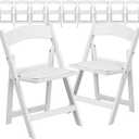 Flash Furniture HERCULES Kids Folding Chairs with Padded Seats | Set of 2 White Resin Folding Chair with Vinyl Padded Seat for Kids | Vinyl Padded Seat