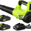 Leaf Blower, Electric Cordless Leaf Blower with 2 Batteries and Charger, 2 Speed Mode, Lightweight Leaf Blowers for Blowing Leaves, Patio Cleaning, Lawn Care and Dust