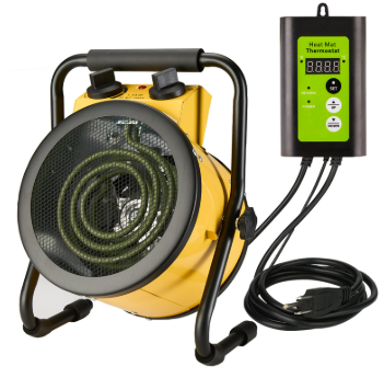 Aarcinhke Greenhouse Heater with Digital Thermostat, 1500W Electric Outdoor Heaters for Patio, Fast Heating, Overheat Protection, Dustproof Design for Grow Tent, Green House, Flower Room, BK