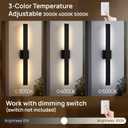 Upgraded 2-Pack 47in Black Long Modern LED Outdoor Wall Lights 3000K 4000K 5000K Dimmable Exterior Wall Sconce Outside Light fixtures for House Garage Front Door