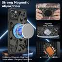 Magnetic for iPhone 15 Plus Case [Compatible with MagSafe] Cute Cool Butterfly Print Pattern Design, Slim Bumper Translucent Matte Protective Case Cover for Women Girls, Black