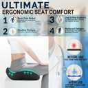 Memory Foam Seat Cushion for Office Chair, Car, Wheelchair  Coccyx Tailbone Support Pad for Sciatica & Back Pain Relief, Ergonomic Chair Cushion for Home, Travel, Work Desk (Black)