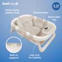 Jool Baby Foldable Baby Bathtub – Portable for Travel – Thermometer (Oat)