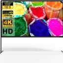 Projector Screen with Stand,100 Inch,Thickened Wrinkle-Free Outdoor Movie Screen and Sturdy Frame for Home Movie Theater