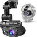 GOYOJO Night Vision Goggles Helmet-Mounted Monocular | 1080P HD NVG with 3X Zoom & Adjustable Infrared | IP66 Waterproof for Hunting, Surveillance, Camping | Built-in Compass (100% Darkness)