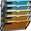 SUPEASY Wall File Organizer Mesh Office Mail Holder, Hanging Wall Organizer Magazine Rack for Office Black, 5 Tier