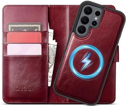 DJBull 2-in-1 Detachable Wallet Case for Samsung Galaxy S26 Ultra RFID Blocking Flip Folio with Card Holder | PU Leather Shockproof Protective Cover Women Men for Samsung S26 Ultra Phone Case Wine Red