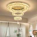 Modern Chandelier for Living Room Light Indoor LED Dimmable Lights Ceiling Chandeliers for Dining Room Bedroom Entryway Gold 45W LEDs Fixtures 3600 Lumens, W24"