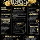 ZZDWLDHA 59th Birthday Decorations for Women or Men, Classy Vintage Table Decor, Birthday Card Poster for Him or Her Turning 59 Years Old, Back in 1965Unframed