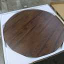Roundhill Furniture Havre Pedestal Base Round Dining Table, Burnish Oak