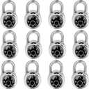 Combination Lock, LQYN Standard Dial Combination Lock, Pack of 12; Black Turnplate, 2 in. Wide, Fixed Three Digital Combination, for School, Gym & Locker, Toolbox, Gate