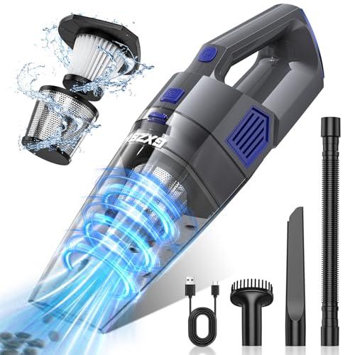 Gxzsk Handheld Vacuum Cordless, 15000PA Strong Suction Hand Held Car Vacuum Cleaner Rechargeable, Portable Hand Vacuum with Multi-Nozzles & Washable Filter for Home Office, Car, Pets